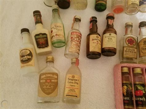 Large Vintage Lot Of Miniature Liquor Whiskey Bourbon Airplane Size