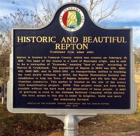 Historic And Beautiful Repton Historical Marker