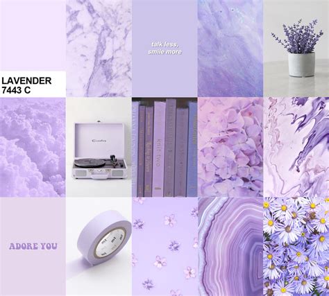Lavender Aesthetic Collage Kit Wall Decor Digital Lavender Etsy Hong Kong