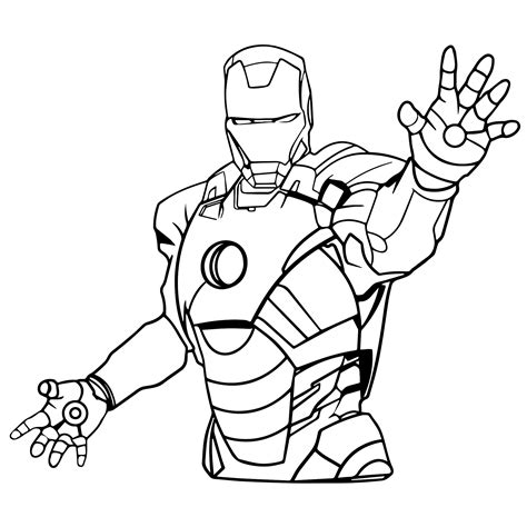 Супергерой Железный человек — раскраска для детей Распечатать бесплатно
