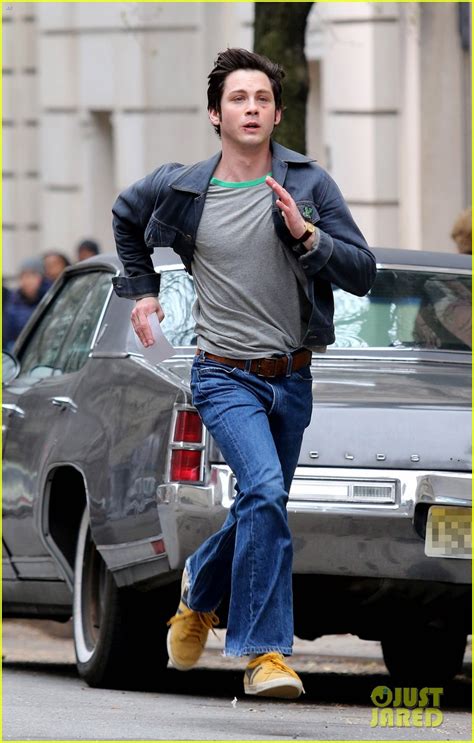 Full Sized Photo Of Logan Lerman Runs Frantically While Filming Amazons