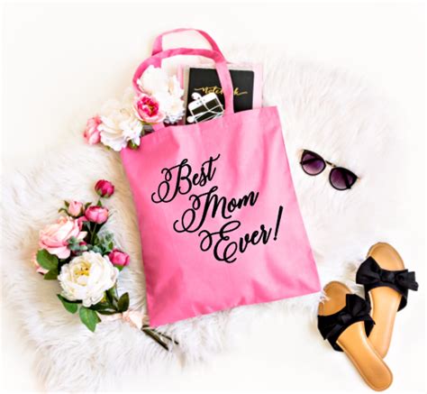 Mom Tote Bag Best Mom Ever Custom Message Bag Mothers Etsy