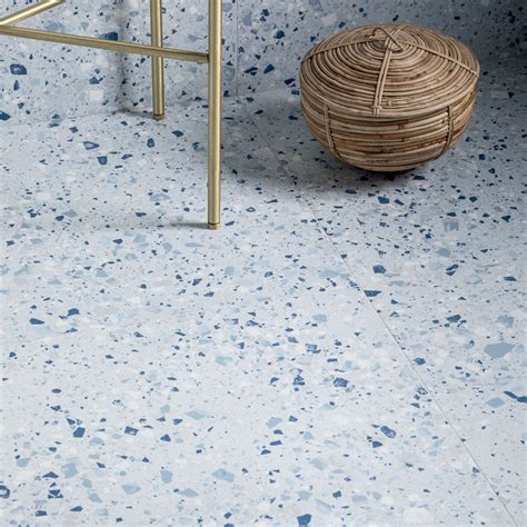 Terrazzo Lusso Blue Full Bodied Porcelain Tile Matt 60 X 60cm Deluxe