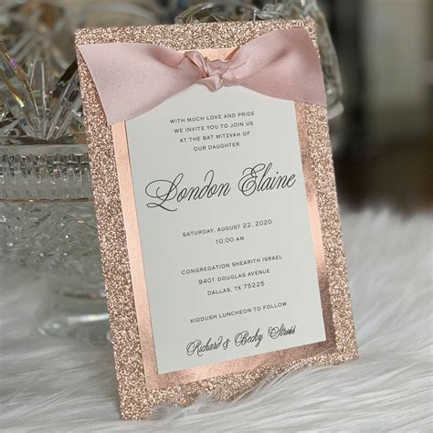 Girly Rose Gold Glitter Elegant Chic Quincea Era Invitation Lupon Gov Ph