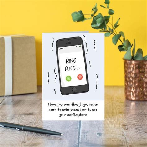 Funny Mobile Phone Greeting Card Funny Cell Phone Card Etsy Funny