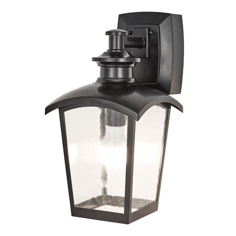 Spence 1 Light Outdoor Wall Lantern With Seeded Glass And Built In Gfci