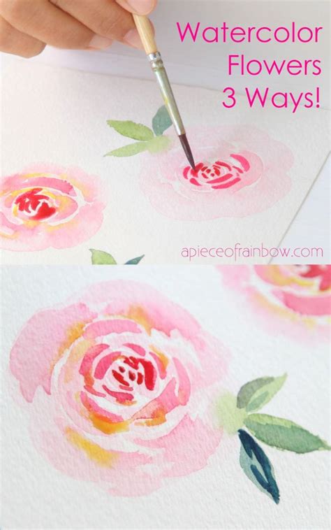 Paint Beautiful Watercolor Rose 3 Ways Easy Beginners Tutorial