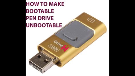 How To Make Bootable Pen Drive Unbootable Youtube