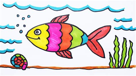 How To Draw Fish And Coloring Fish Under Water For Kids How To Color
