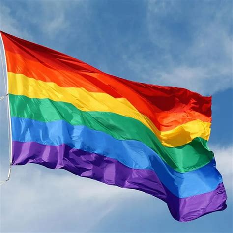 rainbow flag polyester lesbian gay pride lgbt flags 90x150cm in flags banners and accessories