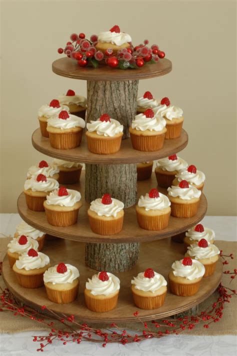 Rustic Cupcake Stand 4 Tier Tower Holder 50 Cupcakes 100 Etsy