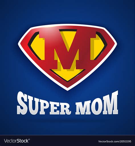 Super Mom Logo Design For Mothers Day Royalty Free Vector