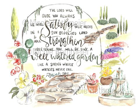 Garden Scripture Verse Inspirational Watercolor Print Isaiah Etsy