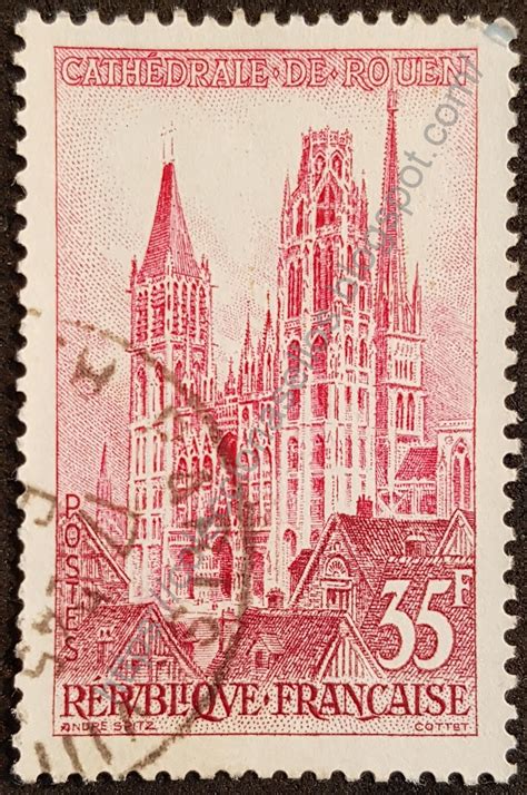 Filatelia Sellos Postales Estampillas Catedral De Rouan En Francia
