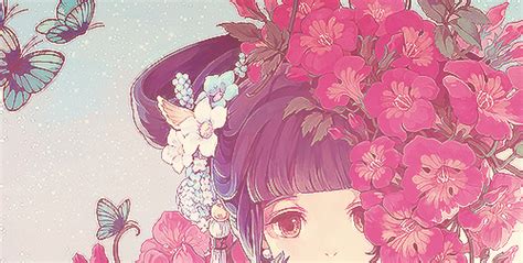 Art Girl Anime Flower Chinese Over1k Riemi