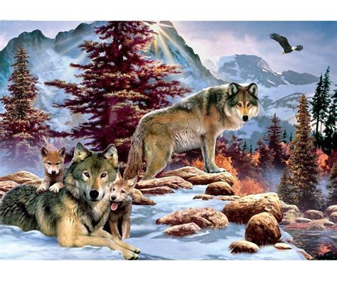 Online Store Blxecky 5d Diy Diamond Painting By Number Kits，wolf