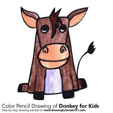 How To Draw A Donkey For Kids Animals For Kids Step By Step