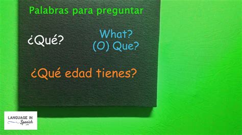 Palabras Interrogativas Spanish Interrogative Words Youtube