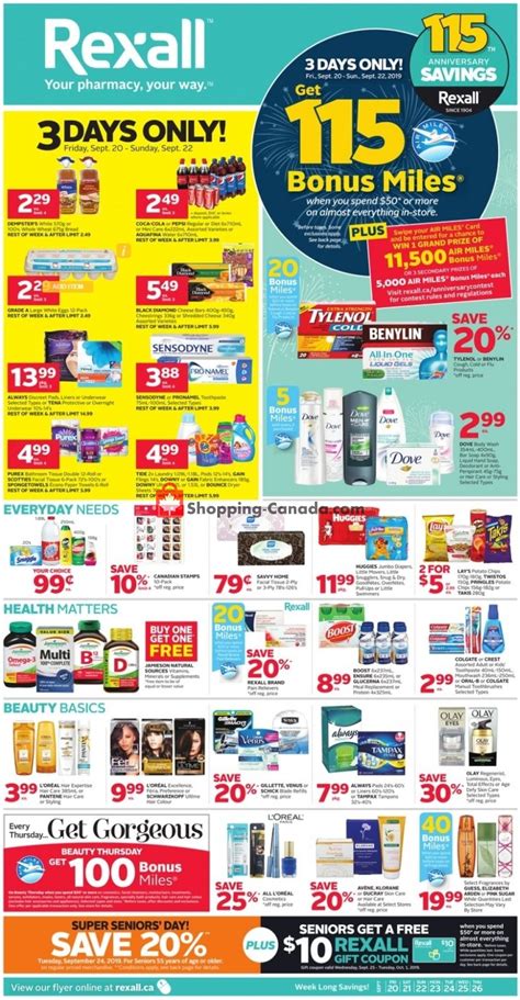 Rexall Drug Store Canada Flyer Special Offer West September 20