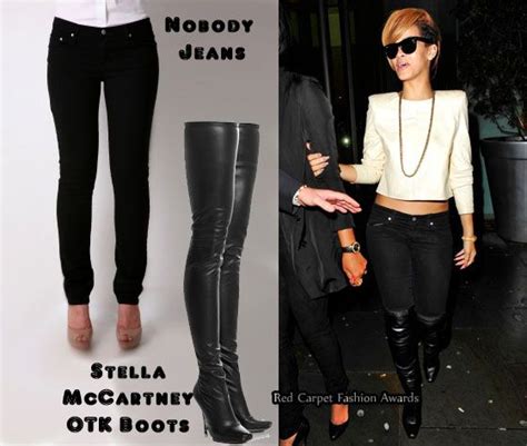 In Rihannas Closet Nobody Jeans And Stella Mccartney Thigh High Boots
