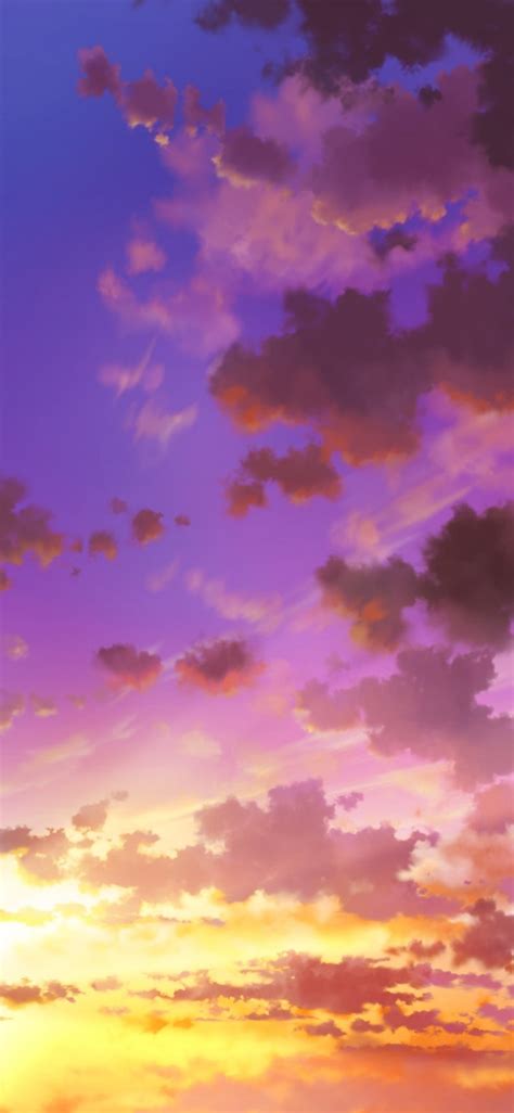 Check spelling or type a new query. Download 1125x2436 Anime Sky, Sunset, Clouds Wallpapers ...