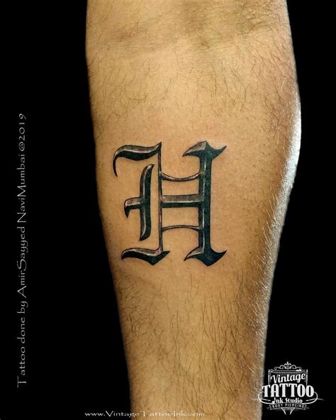Letter H Tattoo Is Considered As An Initial Tattoo Initial Tattoos