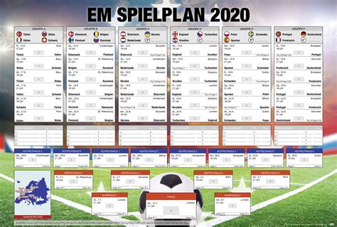 Wie schon 2016 treten dabei 24 nationalmannschaften an. EM Spielplan 2020 Fußball Europameisterschaft deutsch | Spielplan, Fußball europameisterschaft ...