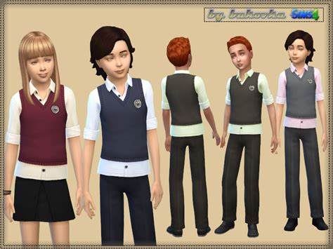 The Sims Resource Shirt Vest School Uniform