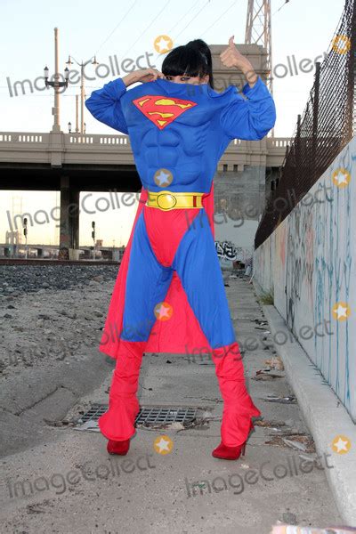 Photos And Pictures Bai Ling Wears An Oversized Superman Costume For Halloween And Then