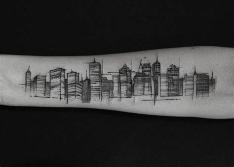 25 Cityscape Tattoos Of The World S Most Beautiful Skylines Skyline Tattoo Tattoos Geometric