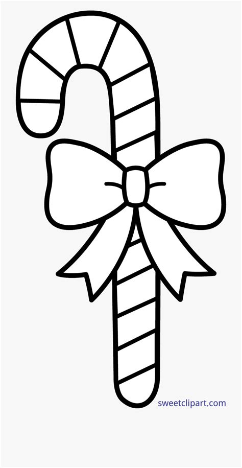 Beautiful Candy Cane Coloring Page Clip Art Sweet Clip Bow Clipart