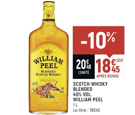 Offre Scotch Whisky Blended 40 Vol William Peel Chez Spar