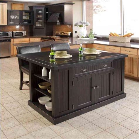 Home Styles Nantucket Black Kitchen Island With Granite Top 5033 94