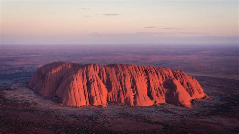 Uluru From The Air At Sunset Photo