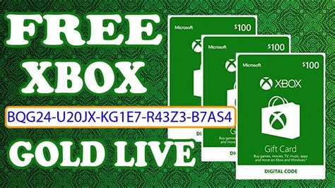 Free Xbox Gold Live Codes T Cards Giveaway 2019 Youtube