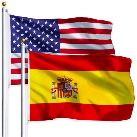 G128 Wholesale Lot 3 X5 Usa American And 3 X5 Spanish Flag The Spain National Flag