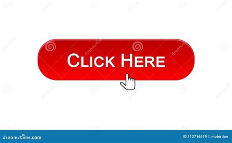 Click Here Web Interface Button Clicked Mouse Cursor Red Color