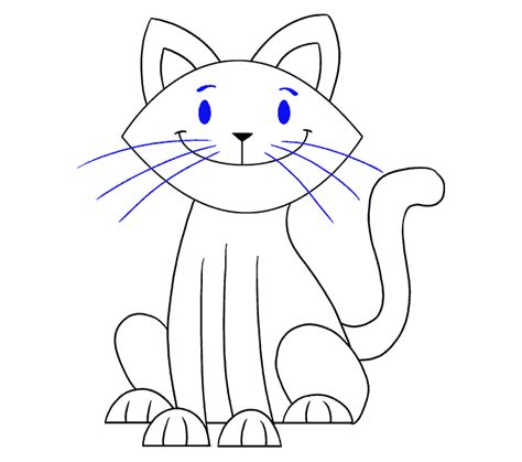 How To Draw A Simple Cat Easy Drawing Guides