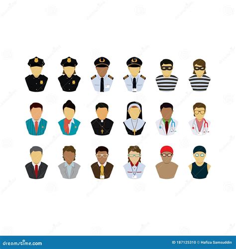 Collection Of People And Occupation Vector Illustration Decorative