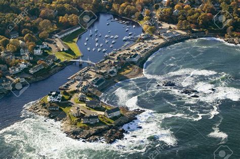 Perkins Cove Maine Aerial View Fishing Boats Aerial