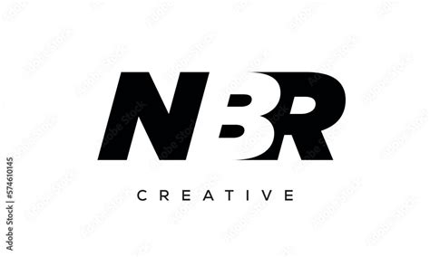 Nbr Letters Negative Space Logo Design Creative Typography Monogram