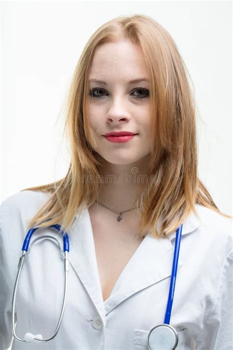 Female Doctor With A Stethoscope Stock Image Image Of Physician