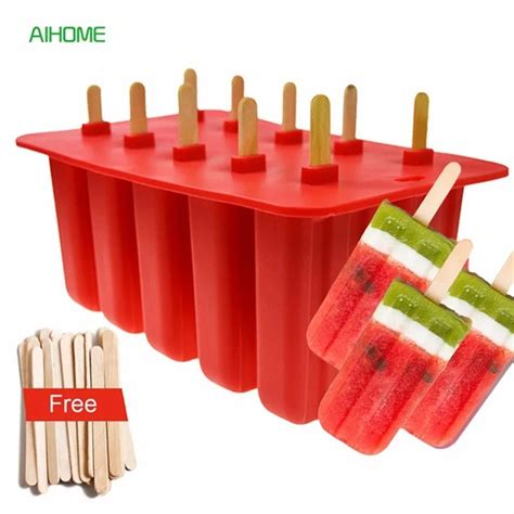 Buy Fda Silicone Popsicle Mold 10 Cells Frozen Ice