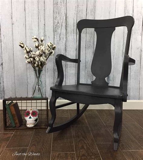 Charcoal Gray Painted Rocking Chair By Just The Woods