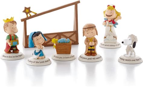 Hallmark Exclusive 2012 Peanuts Gallery Nativity Figurines Set Of 7