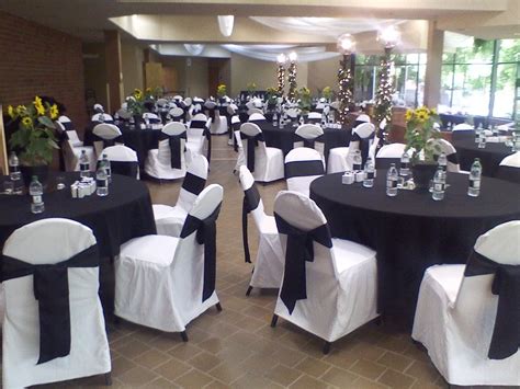 Food and sharp objects) are not loaded into the wash. Black Table Linens and White Chair Covers with Black Satin ...