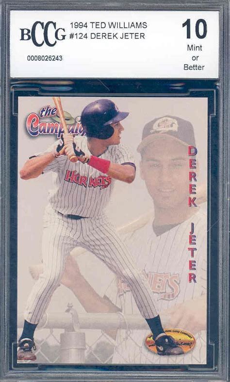 1994 Ted Williams 124 Derek Jeter Minors Rookie Bgs Bccg 10 At Amazon