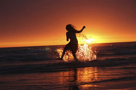 Free Images Beach Sea Water Ocean Horizon Silhouette Woman