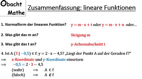 Aufstellen von geradengleichungen by mr. Zusammenfassung lineare Funktionen - Übersicht - Geraden ...