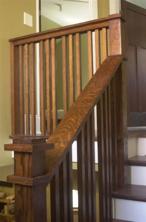 Craftsman stair rail; within code | Craftsman stairs, Craftsman